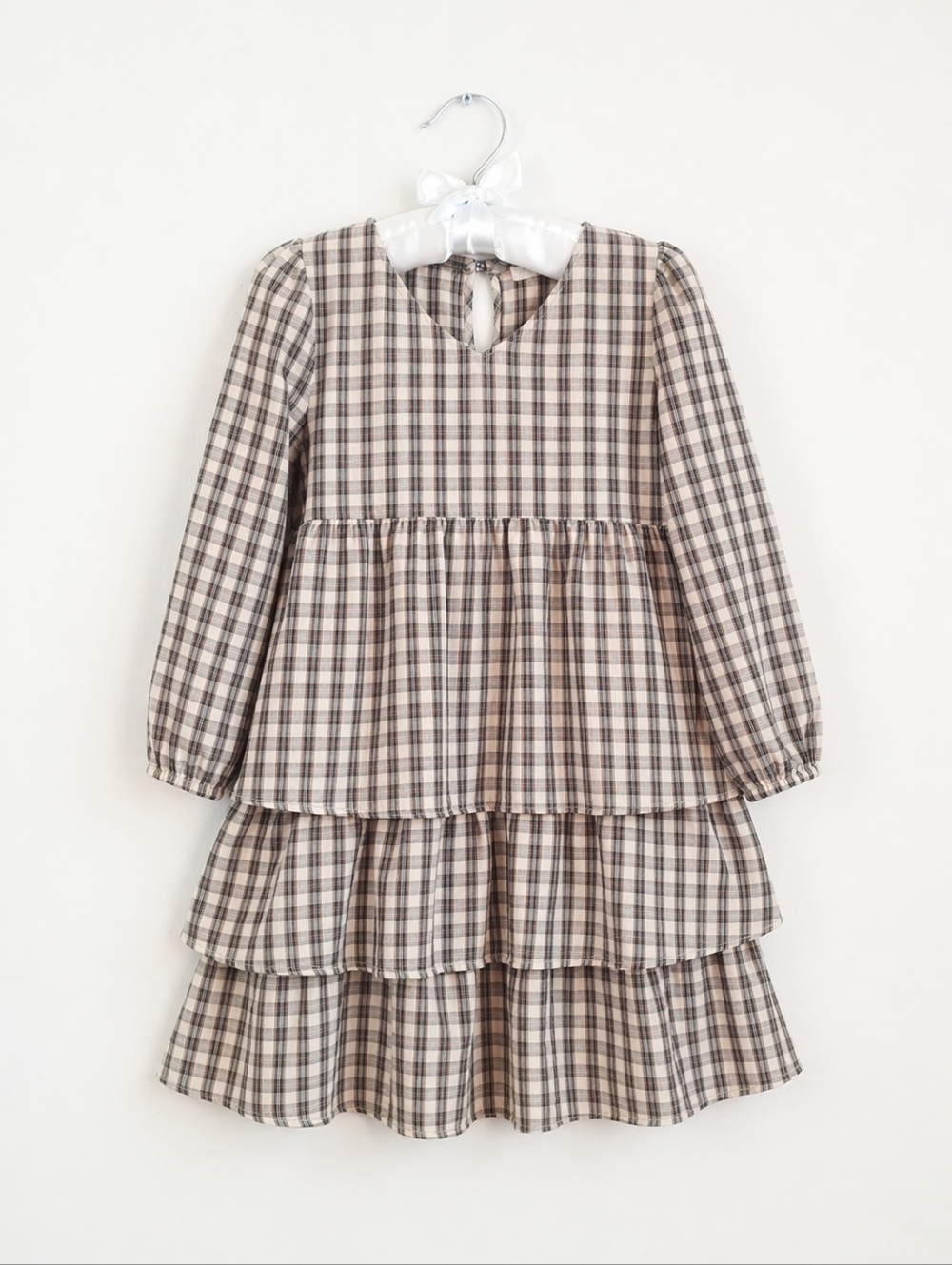 Chelsea & Violet Tiered Plaid Two Piece Dress - Girls 4/5